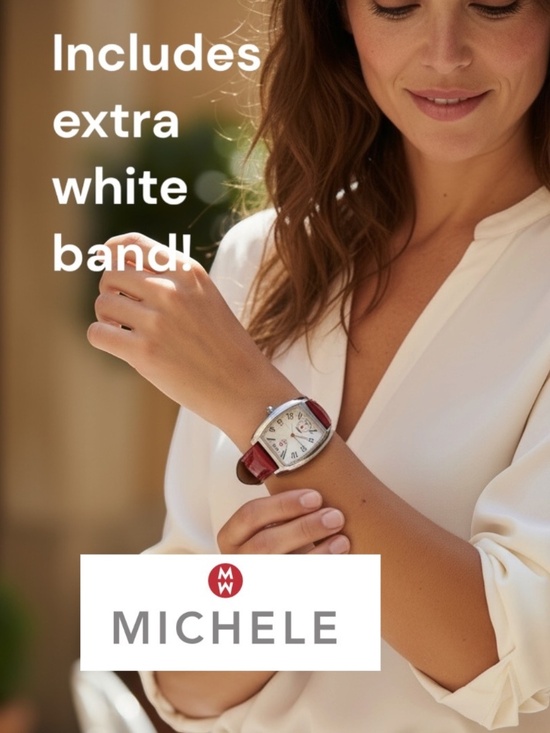 Michele Accessories - Authentic Michele Mini Urban SS case watch & 2 Bands